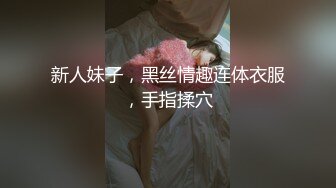 新人妹子，黑丝情趣连体衣服，手指揉穴